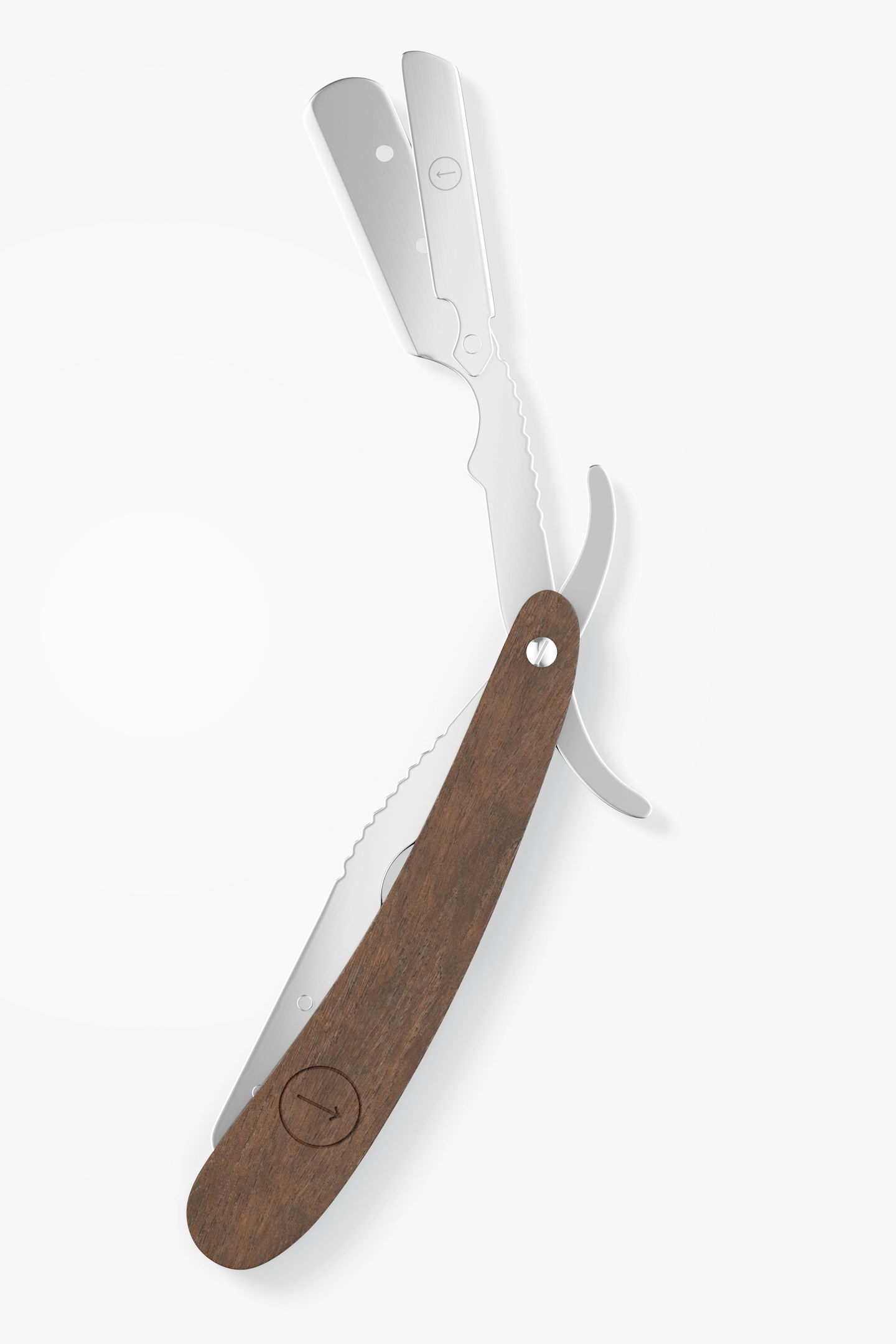 Straight Edge Razor PSD Mockup, Opened – Original Mockups