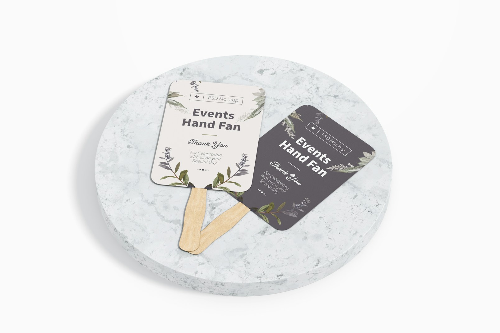 Events Hand Fans Mockup, Dropped