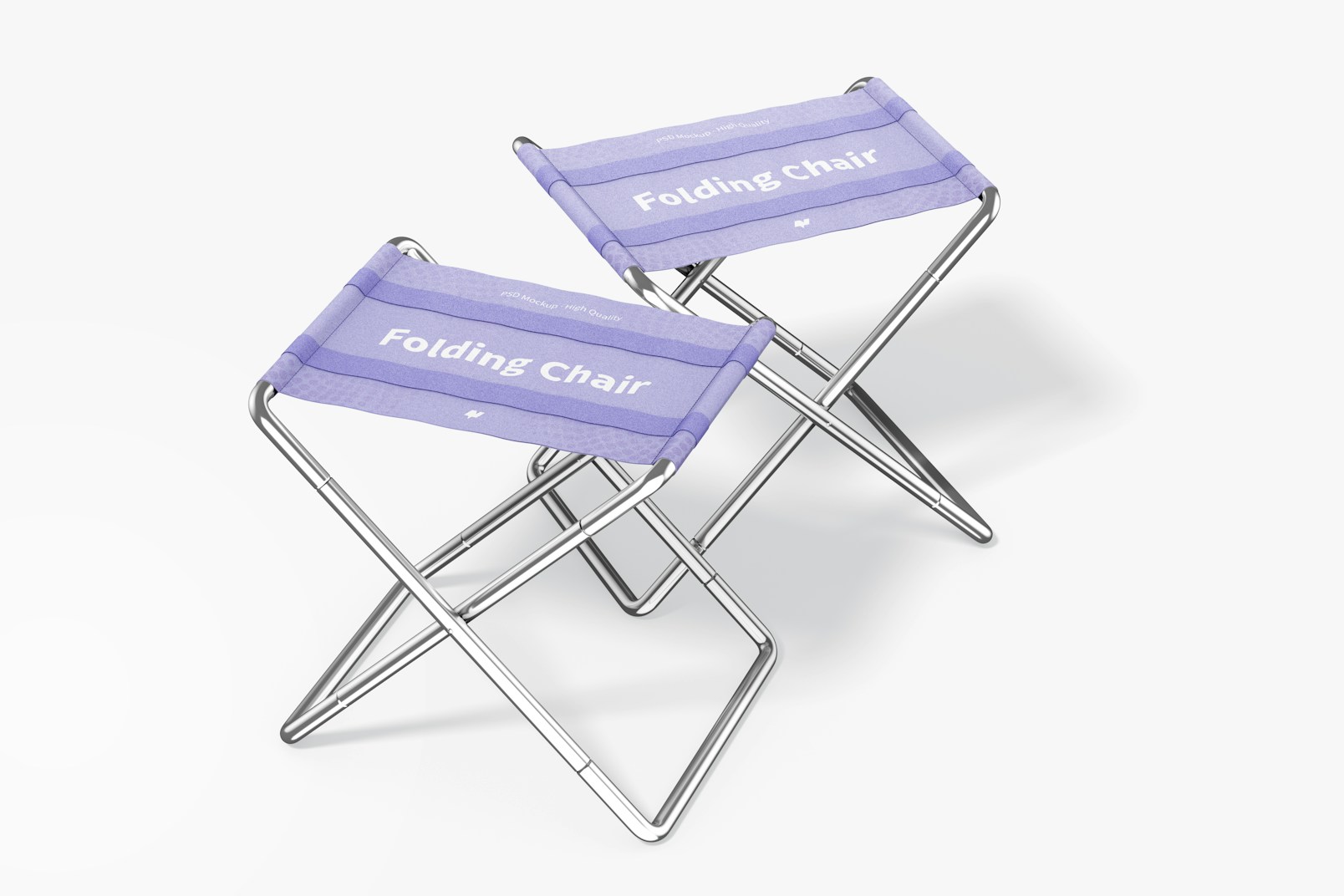 Folding Chairs Mockup, Left View