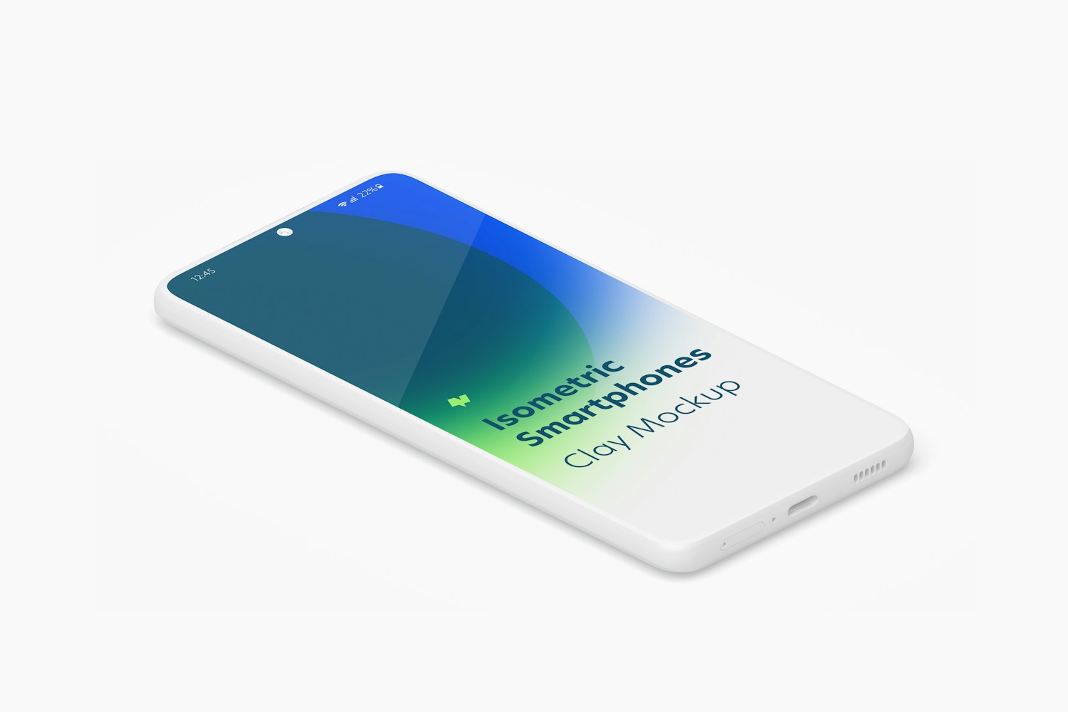 Maqueta de Samsung S21 Isométrico Multicolor, Vista Izquierda
