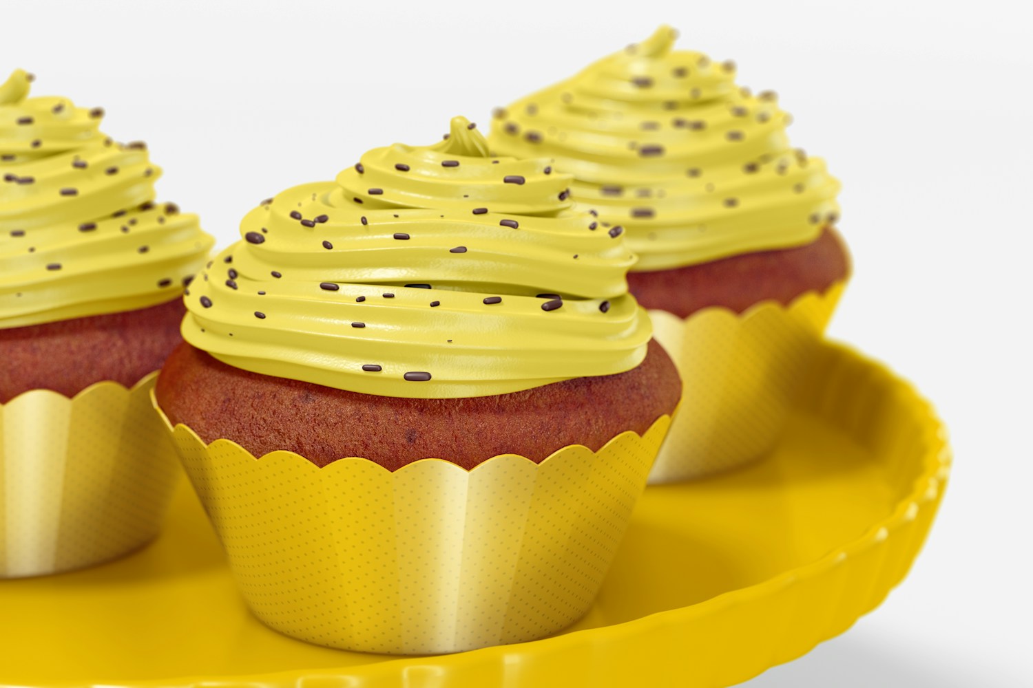 Cupcakes with Wrapper Mockup Cupcakes with Wrapper Mockup