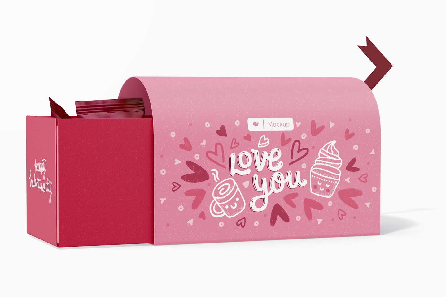 Mailbox Candy Box Mockup, Opened