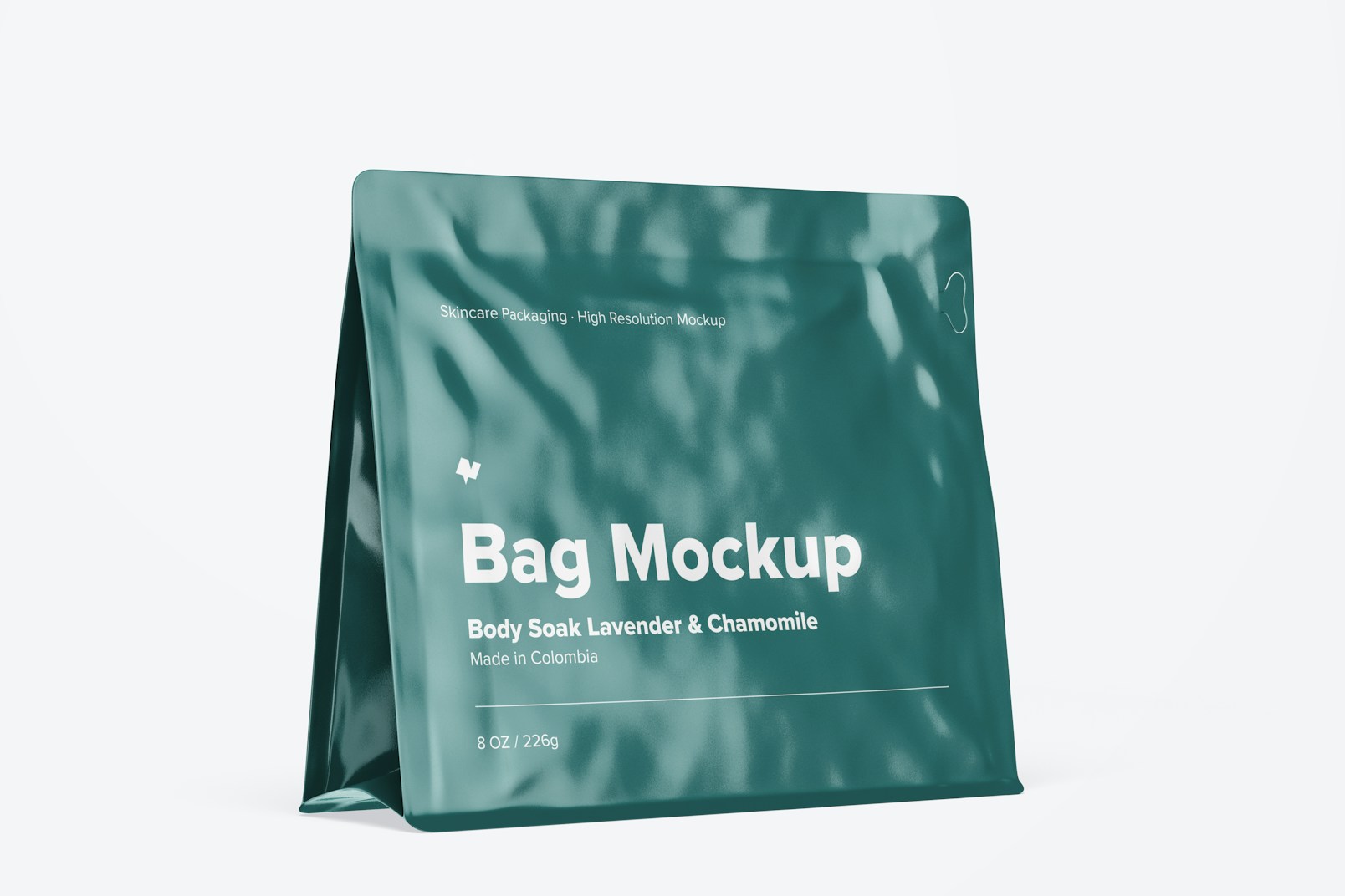 8 oz Bag Mockup, Perspective View