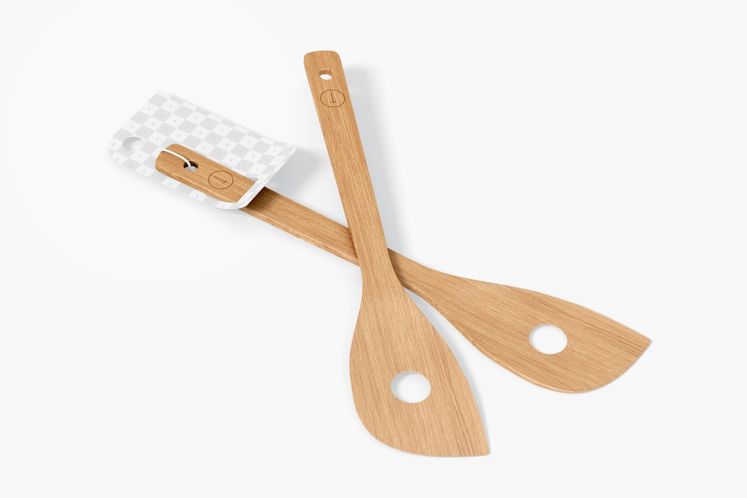 Bamboo Single Hole Spoons Mockup