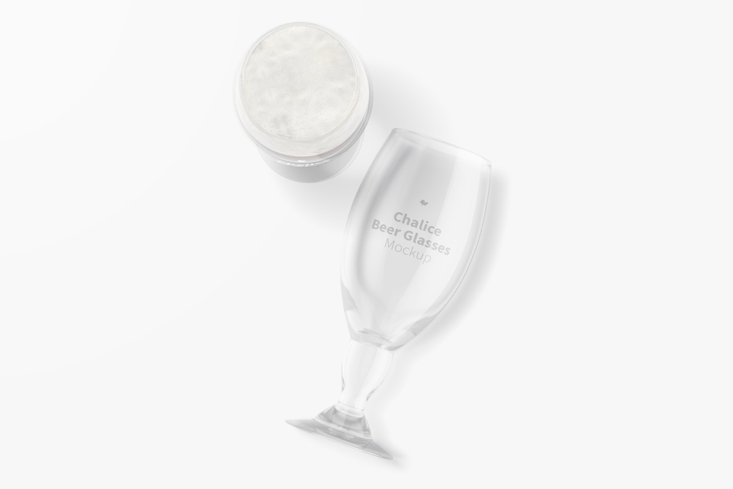 Chalice Beer Glass Mockup, Top View