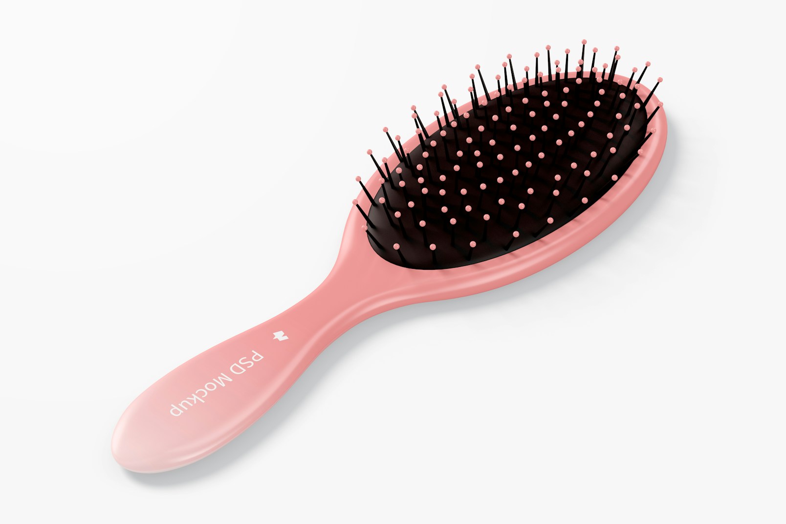 Oval Hair Brush Mockup, Perspective