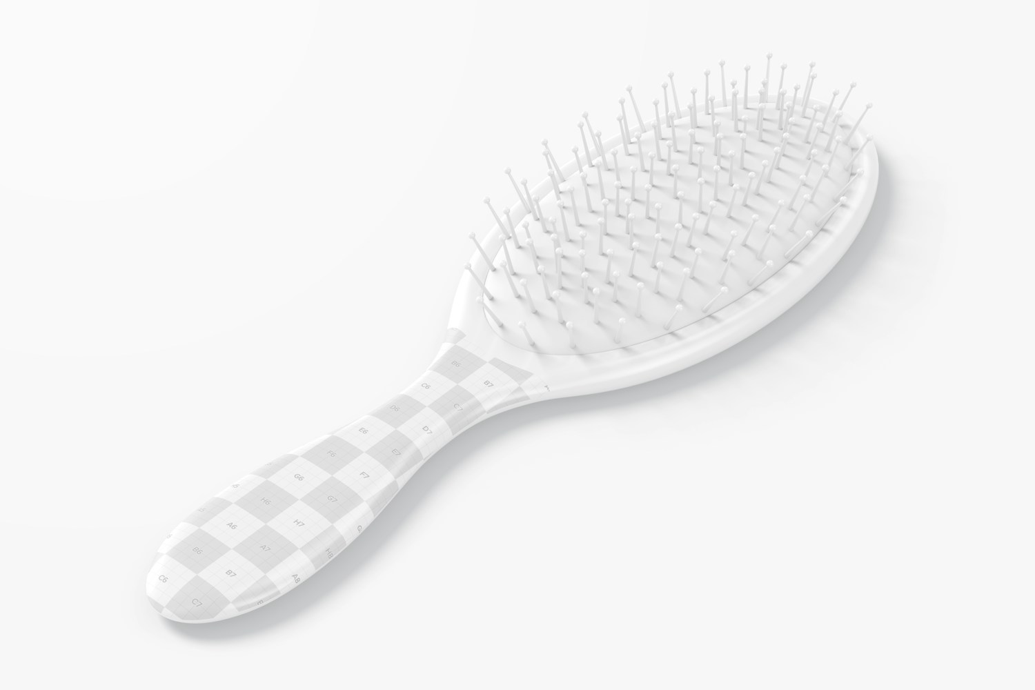 Oval Hair Brush Mockup, Perspective