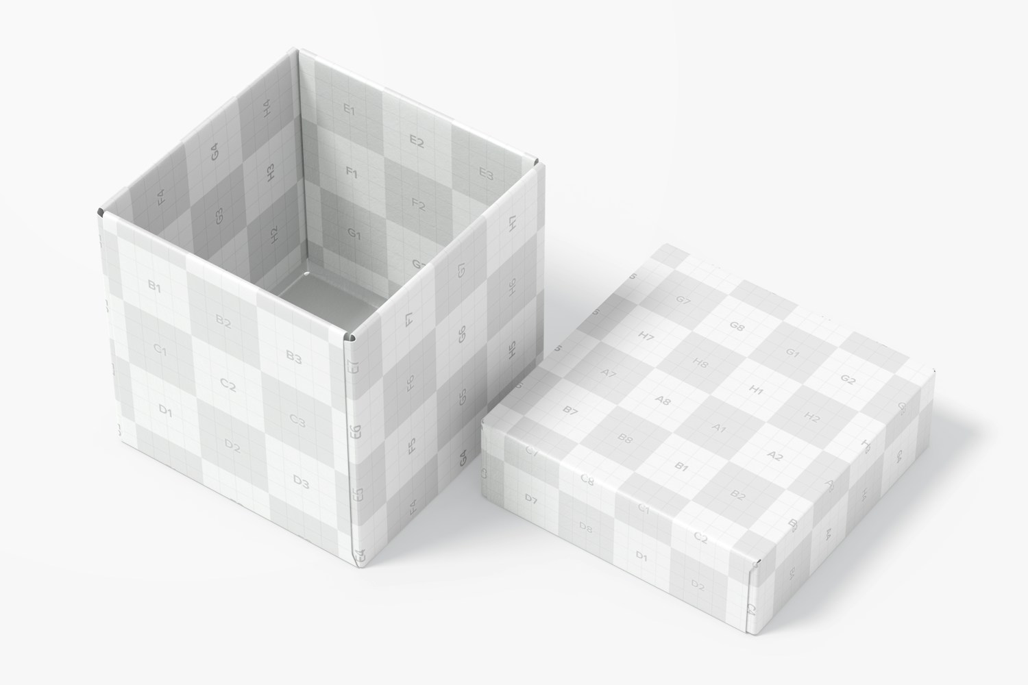 Big Cube Gift Box Mockup, Opened
