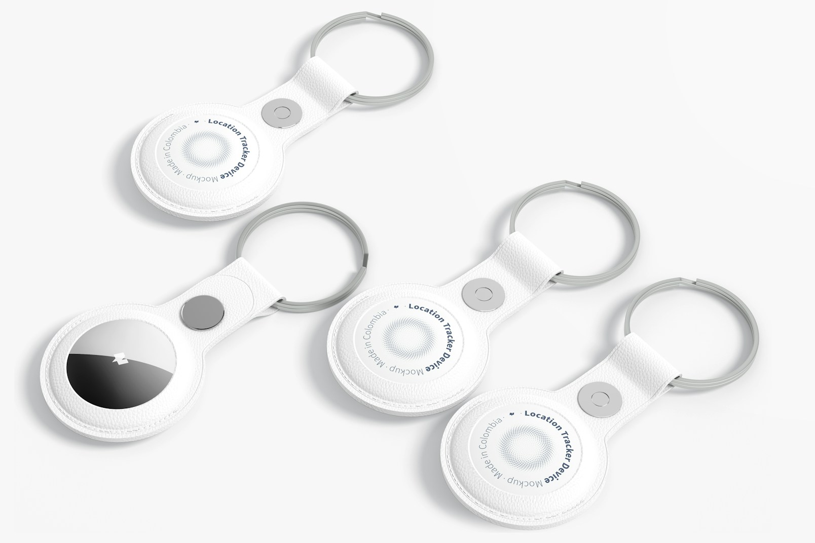 AirTags with Keychain Mockup, Perspective View