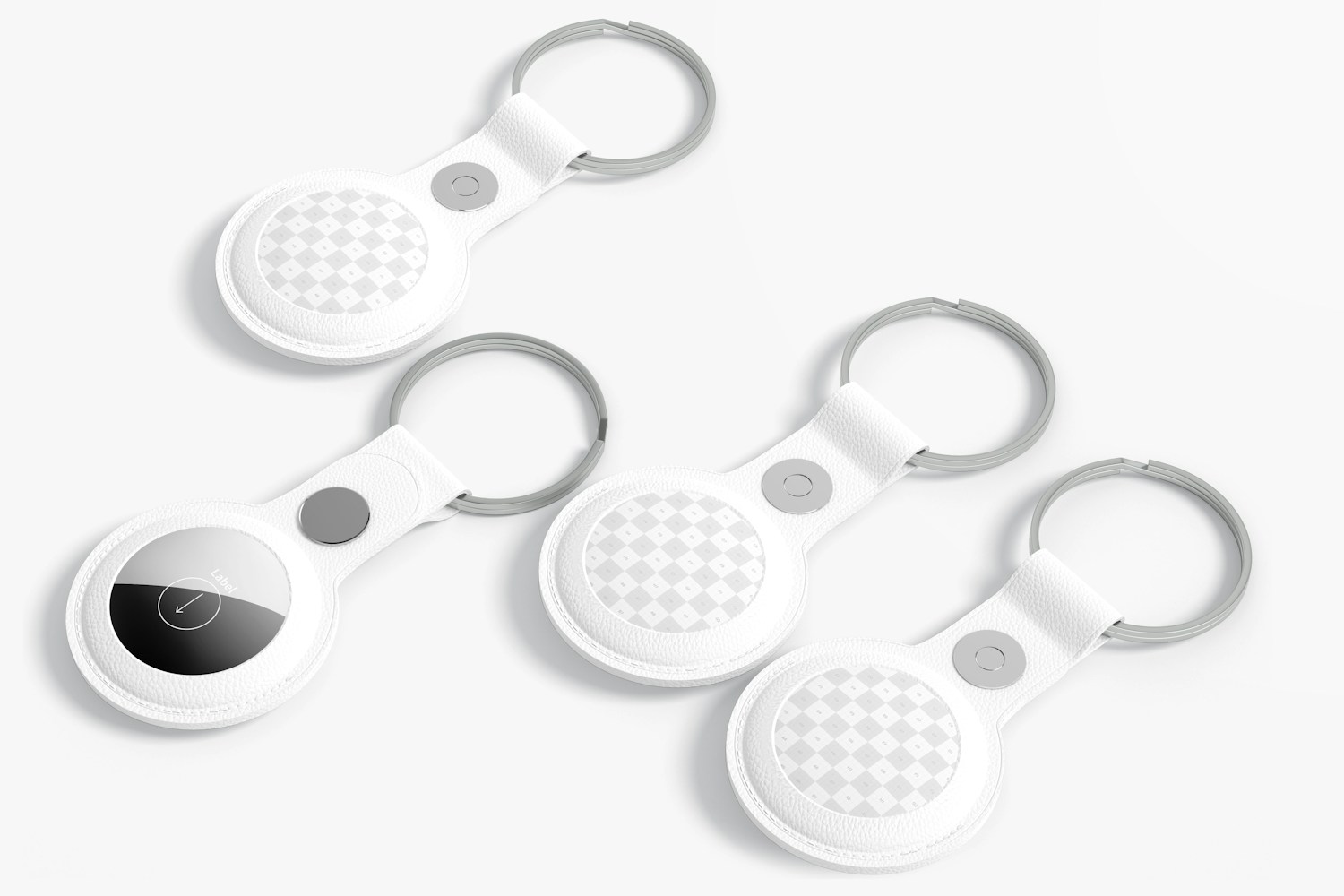 AirTags with Keychain Mockup, Perspective View
