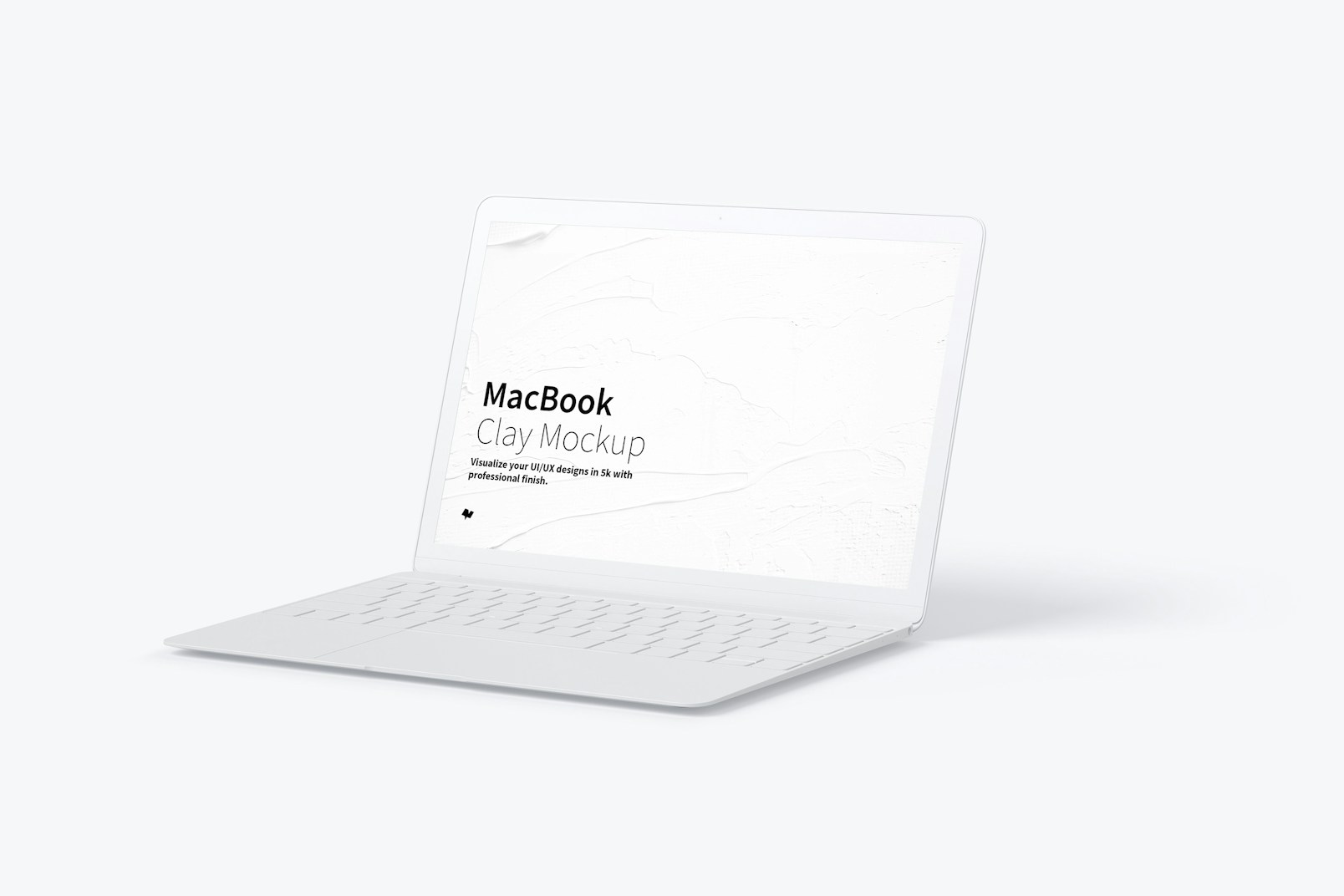 Clay MacBook Mockup, Right View