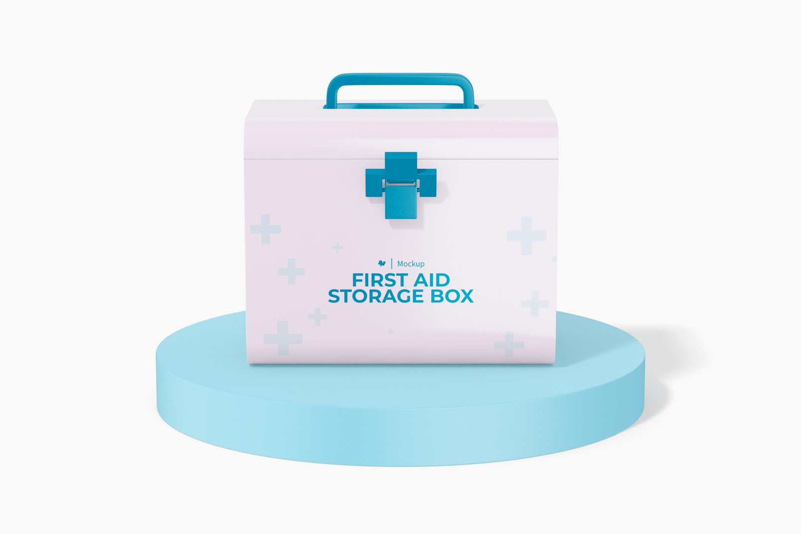 First Aid Box with Compartments Mockup, Front View
