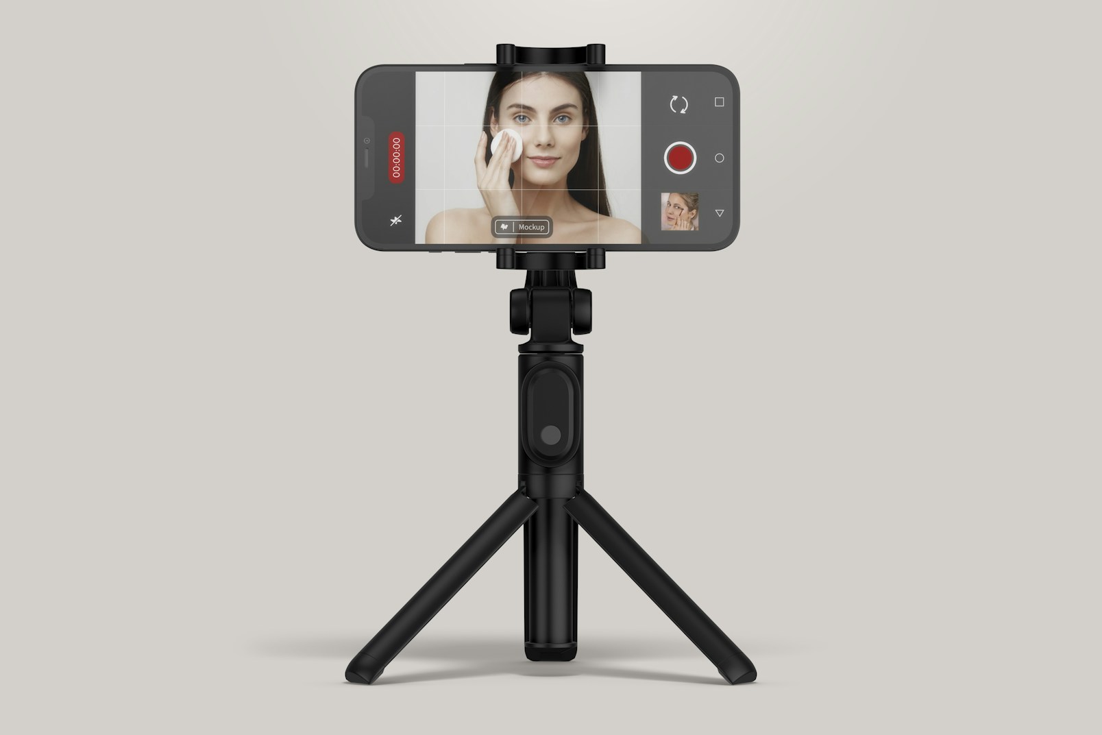 Smartphone on Tripod Mockup, Front View
