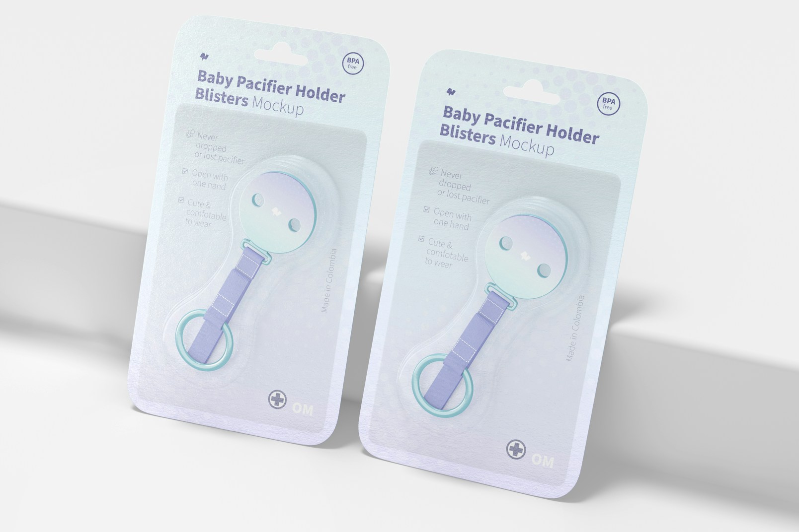 Baby Pacifier Holder Blisters Mockup