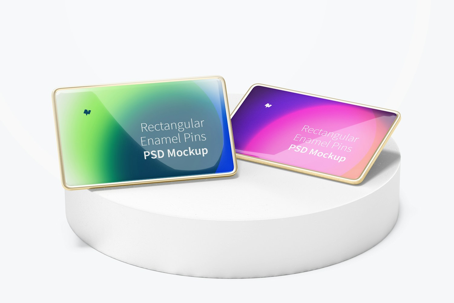 Rectangular Enamel Pins Mockup Rectangular Enamel Pins Mockup