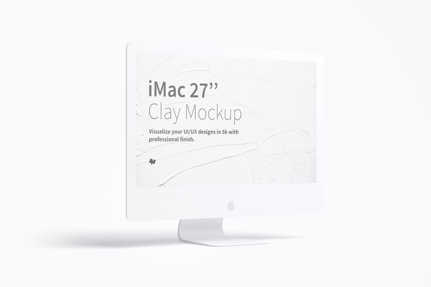 Clay iMac 27” Mockup, Left View