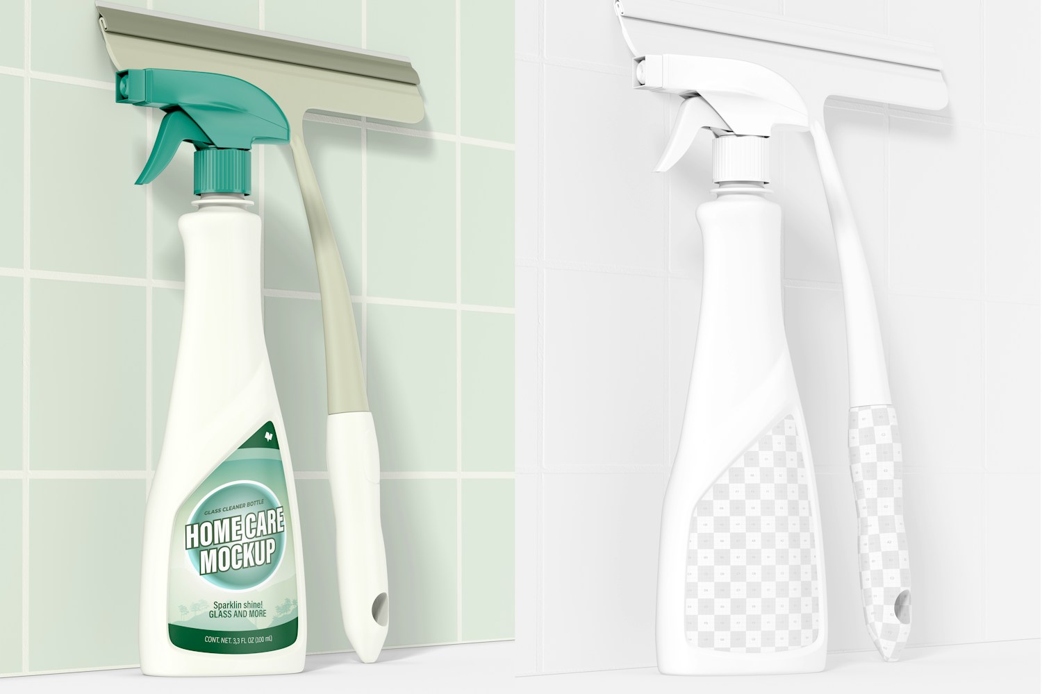 Glass Cleaner Bottle Mockup, with Cleaner
