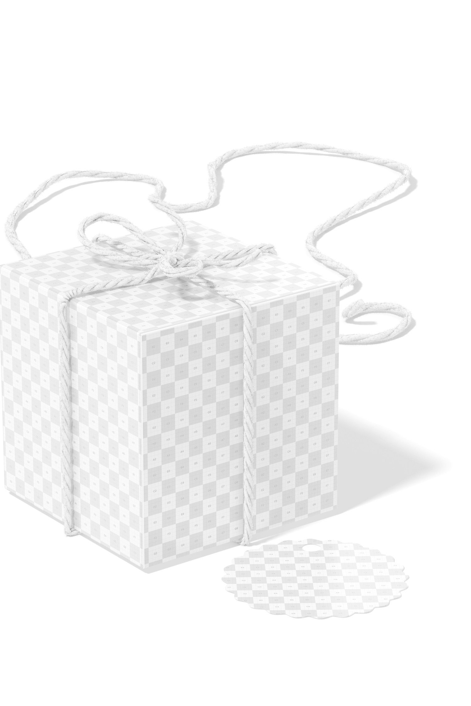 Gift Box with Label Mockup