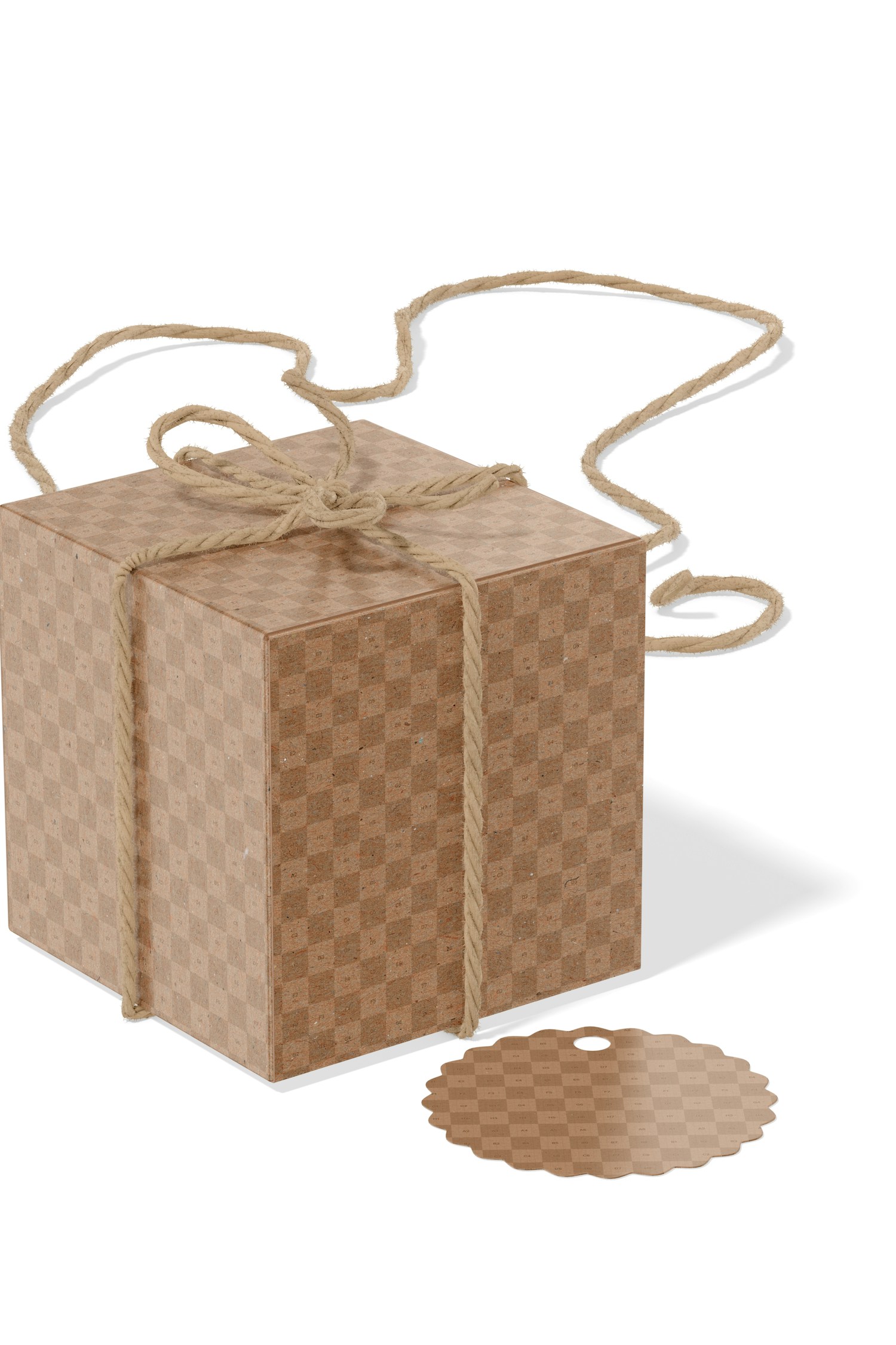 Gift Box with Label Mockup