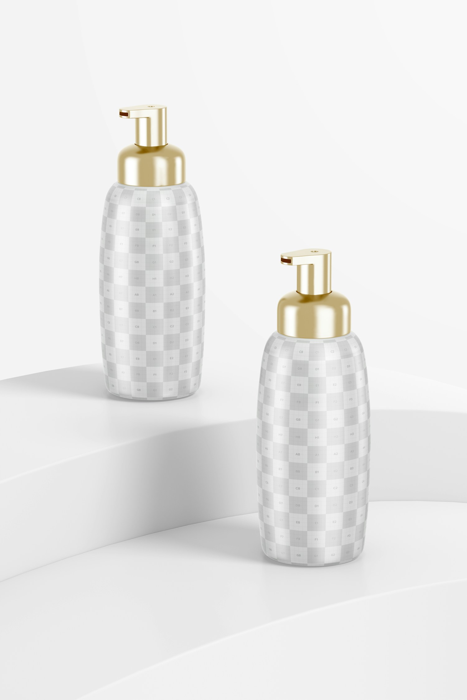 Plastic Bottles with Pump Mockup, Right View