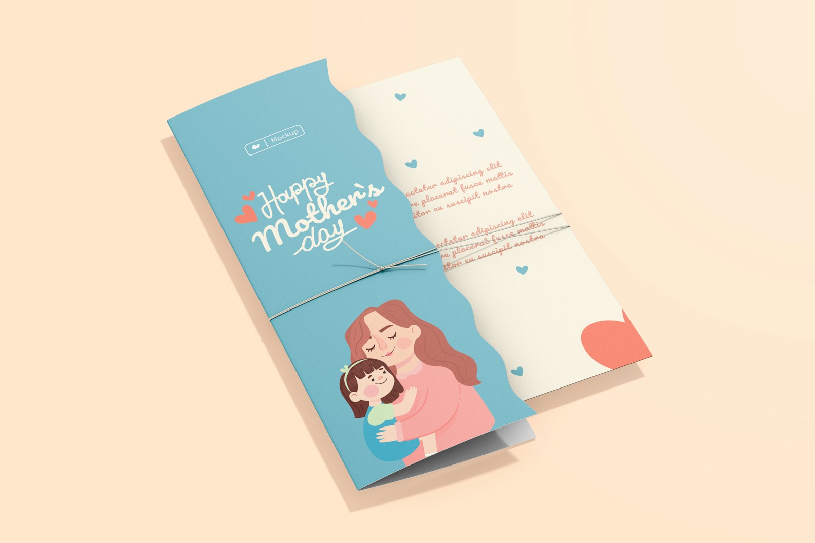 Mother’s Day Greeting Card Mockup, Perspective
