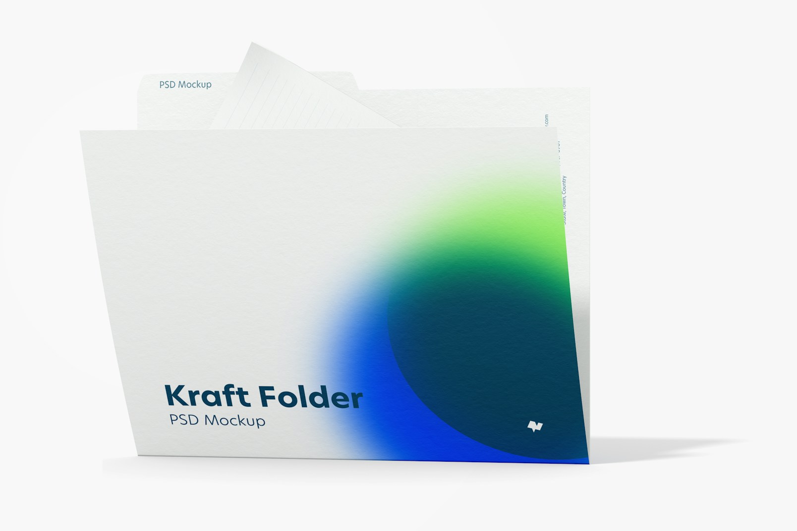 Maqueta de Folder de Kraft, Vista Frontal