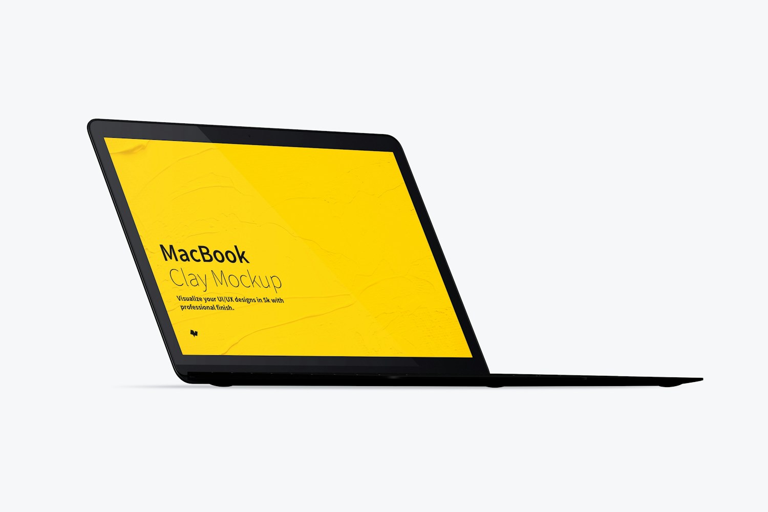 Clay MacBook Mockup, Front Left View