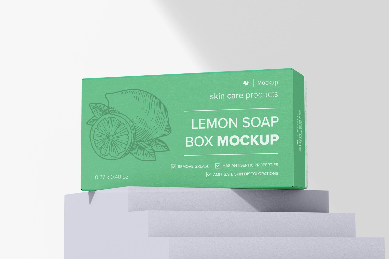 Lemon Soap Box Mockup, on Podium