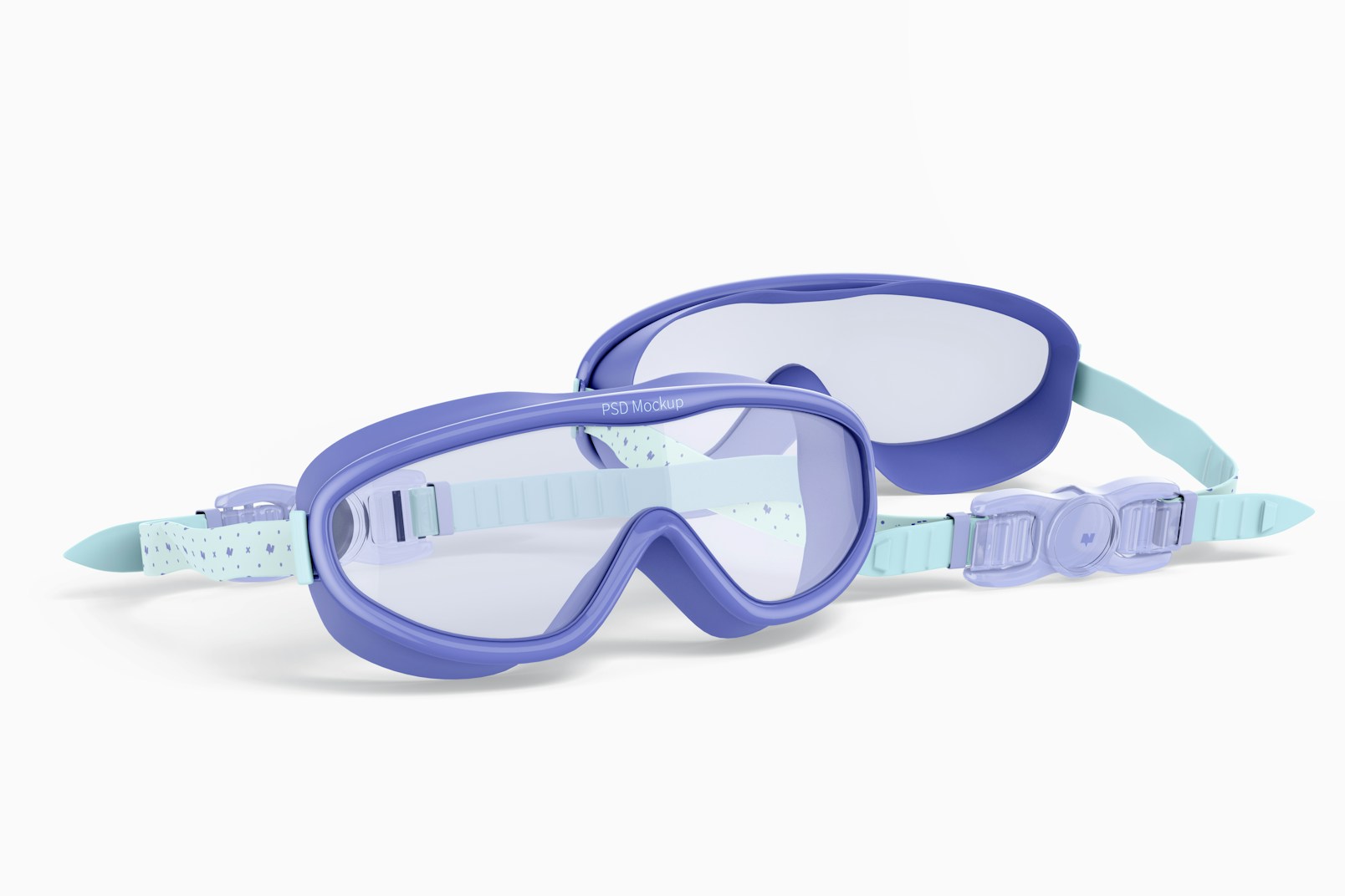 Swimming Goggles Mockup, Front and Back View
