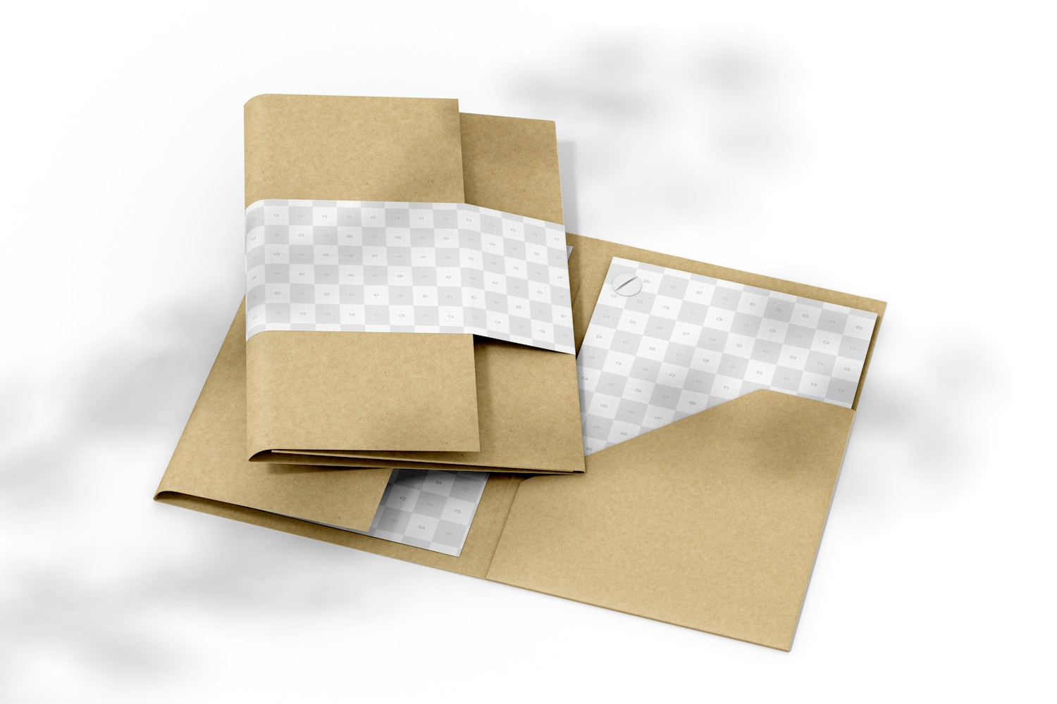 Double Invitation Card Mockup, Opened and Closed