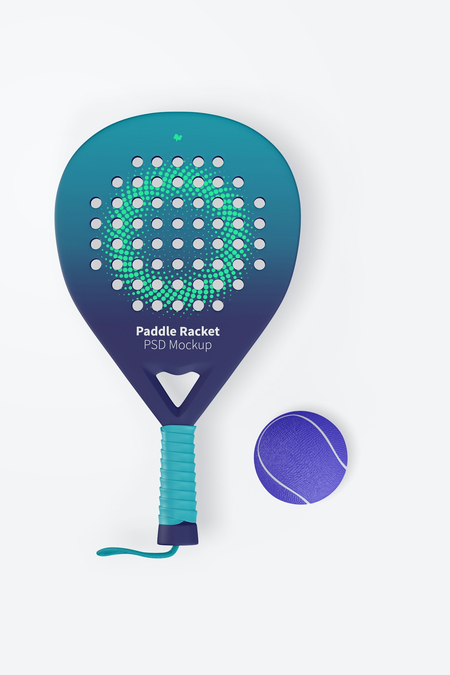 Paddle Racket Mockup, Top View