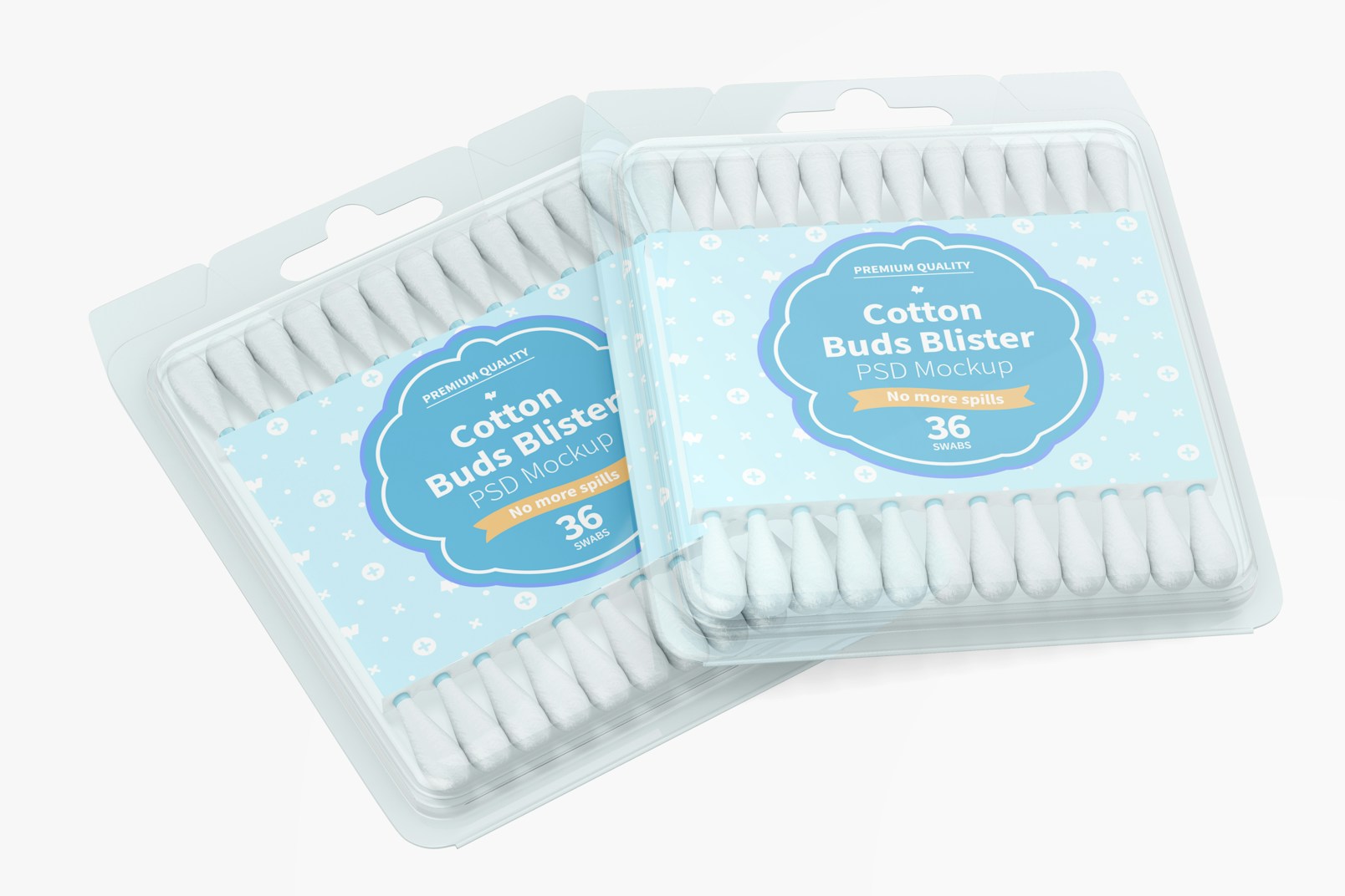 Cotton Buds Blister Mockup, Top View