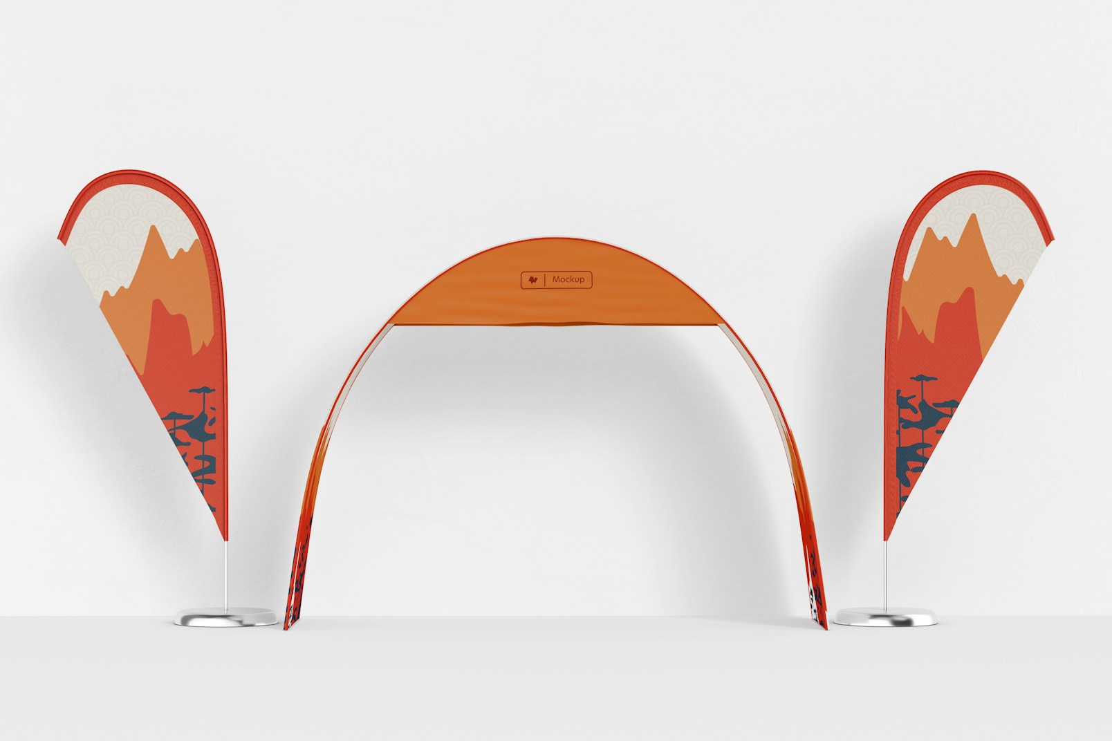 Advertising Event Arch with Feather Flags Mockup