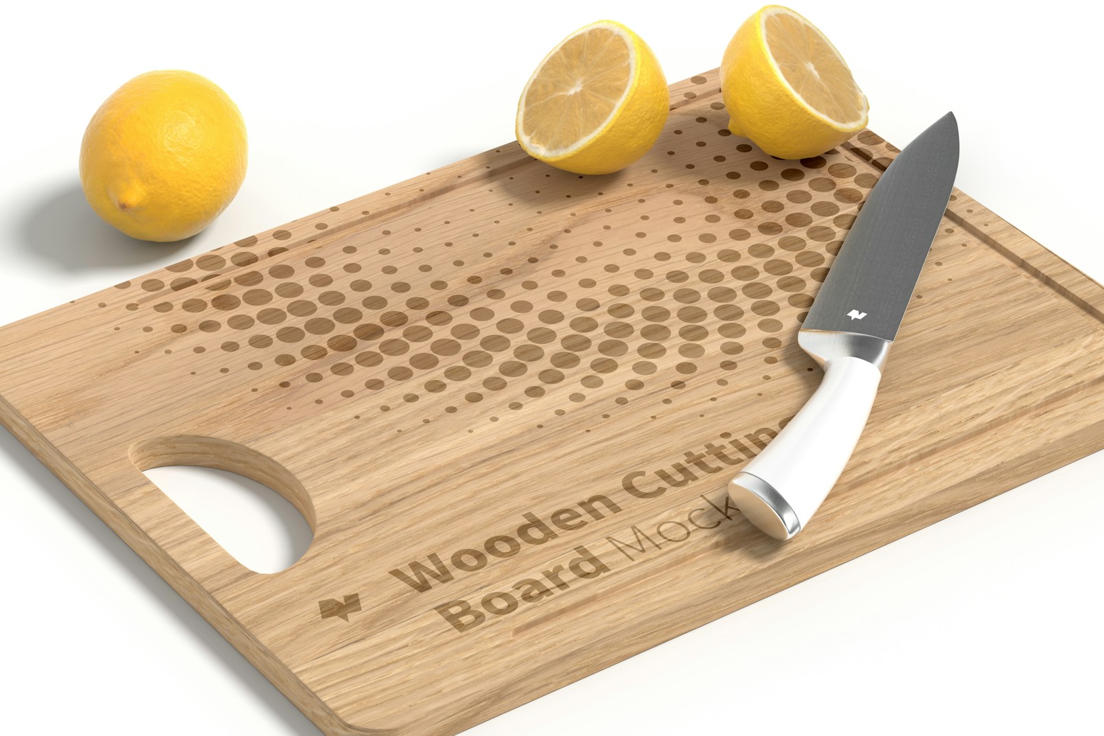 Wooden Cutting Board Mockup, Perspective