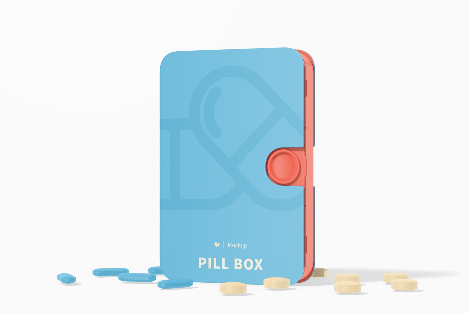 Pill Box with Case Mockup
