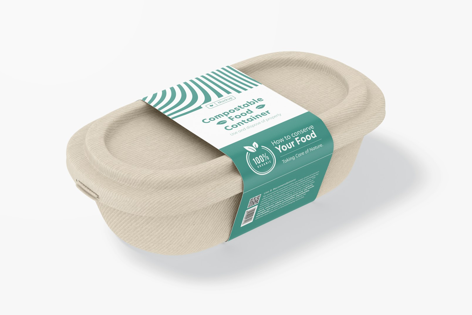 Compostable Food Container Mockup, Right View