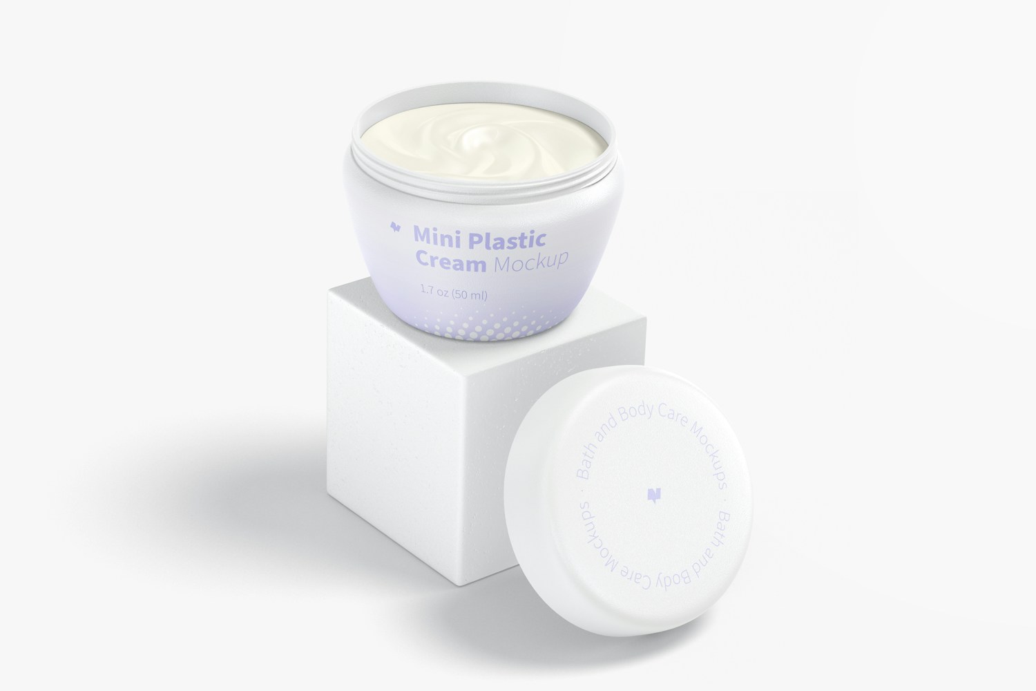 Mini Plastic Cream Jar with Lid Mockup Mini Plastic Cream Jar with Lid Mockup