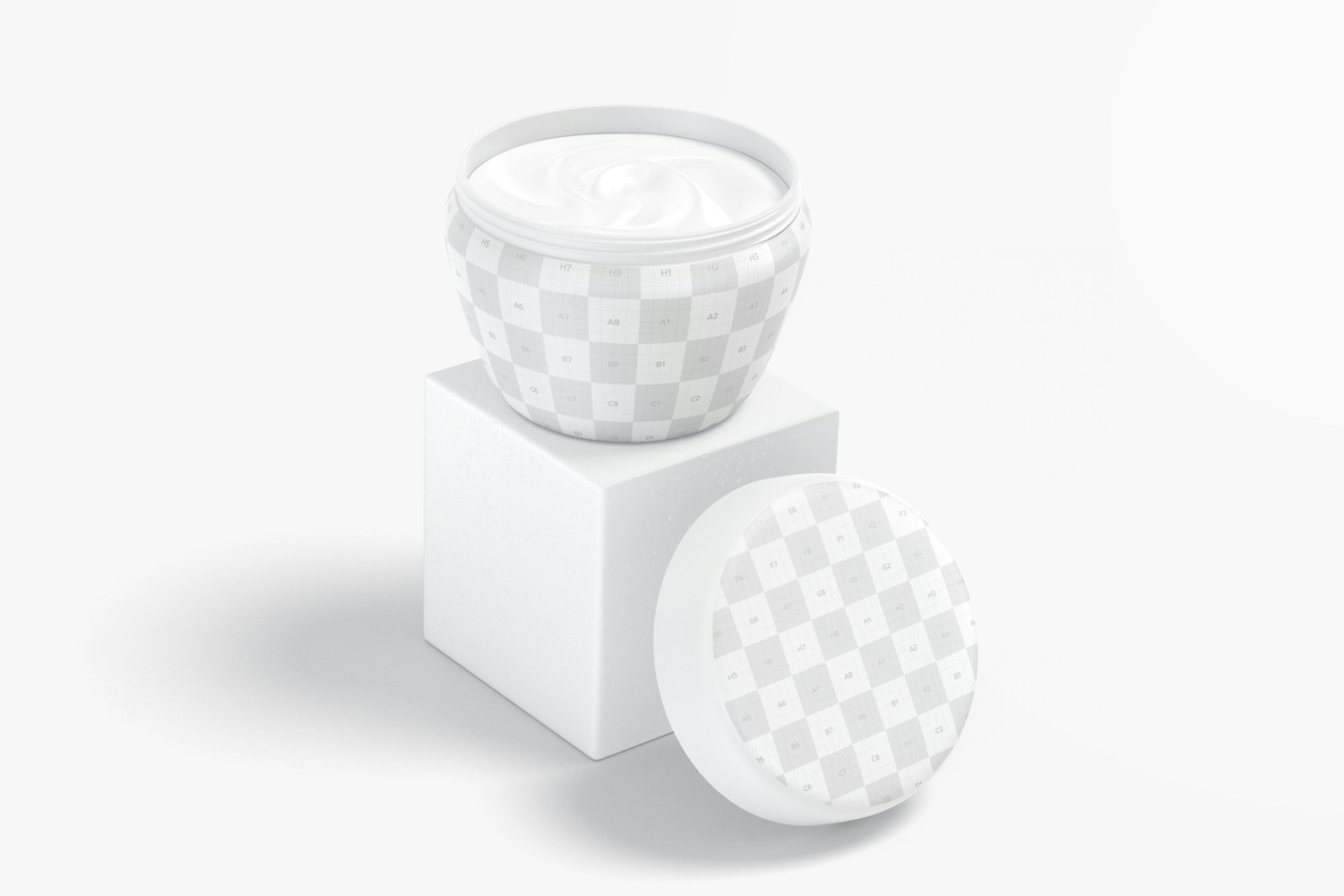 Mini Plastic Cream Jar with Lid Mockup Mini Plastic Cream Jar with Lid Mockup