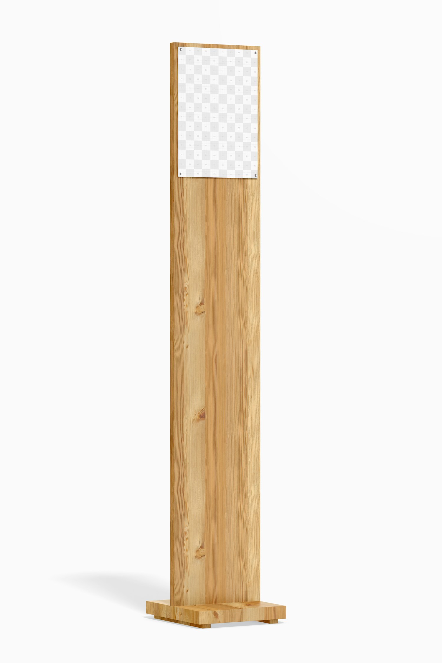 Wood Stand with A4 Poster Mockup