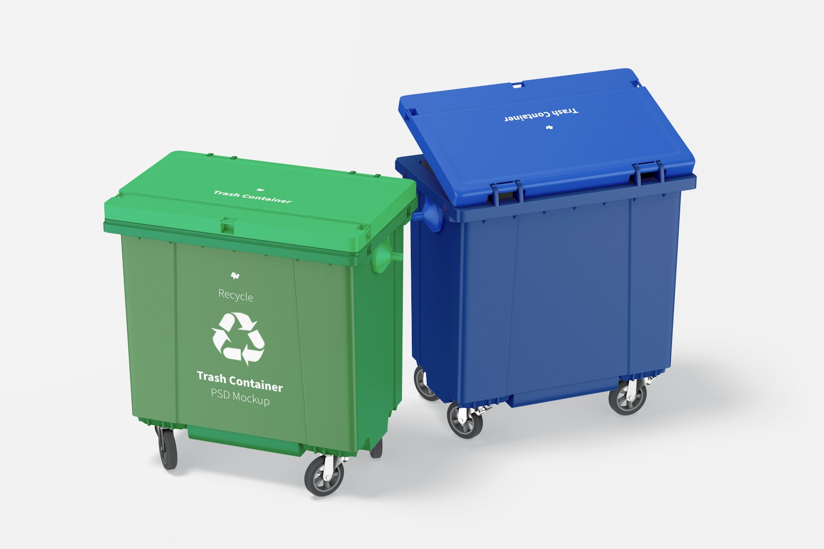 Trash Container Mockup, Front View