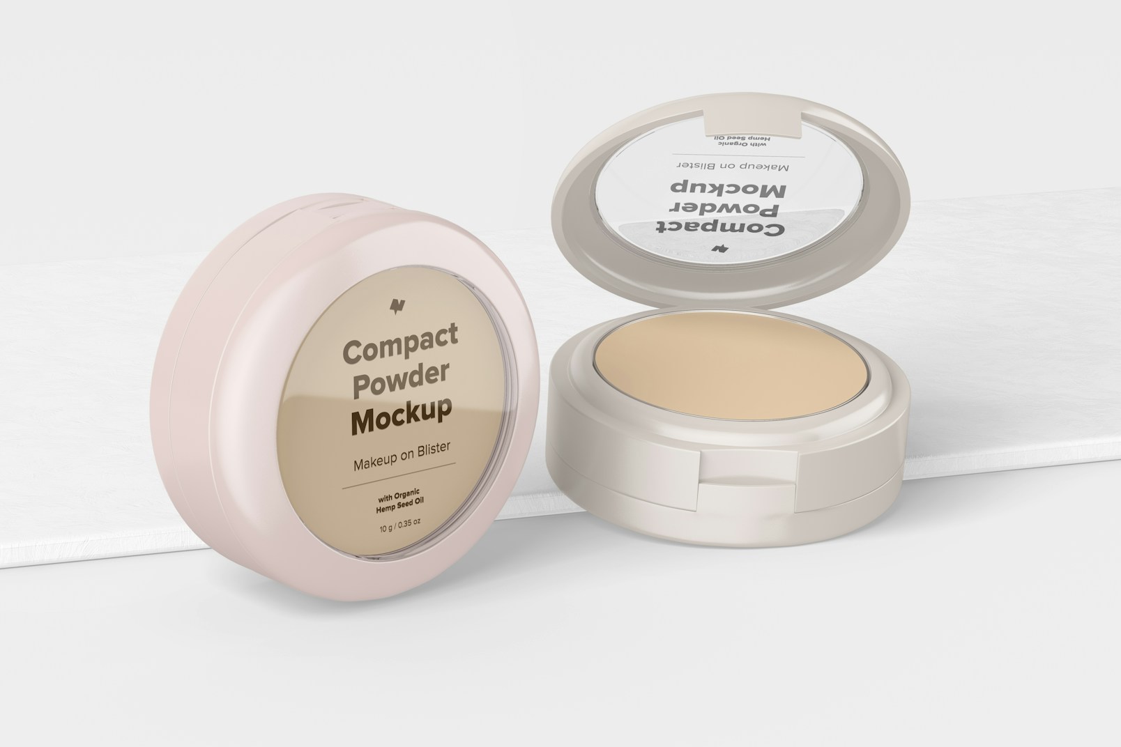 Compact Powders Mockup, Opened and Closed