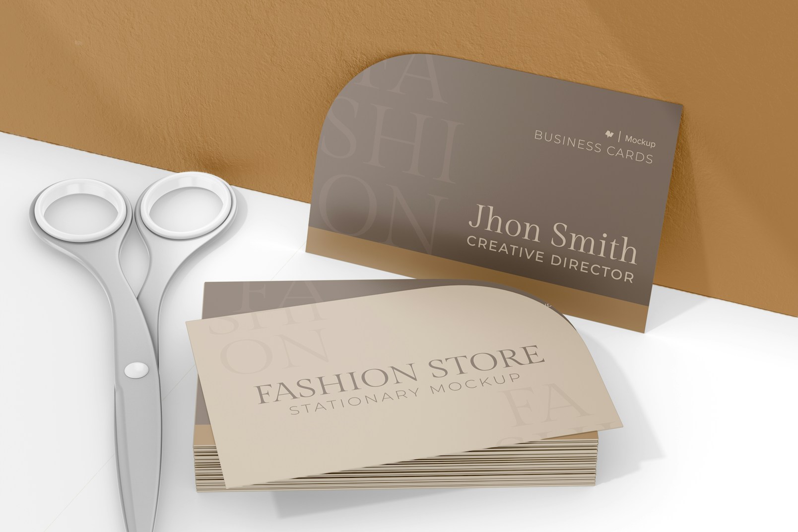 Store Business Card Mockup, with Scissors