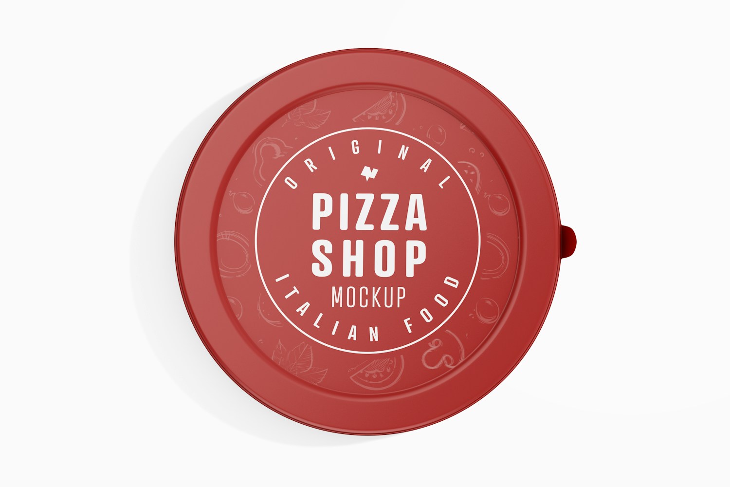 Round Pizza Packaging Mockup, Top View