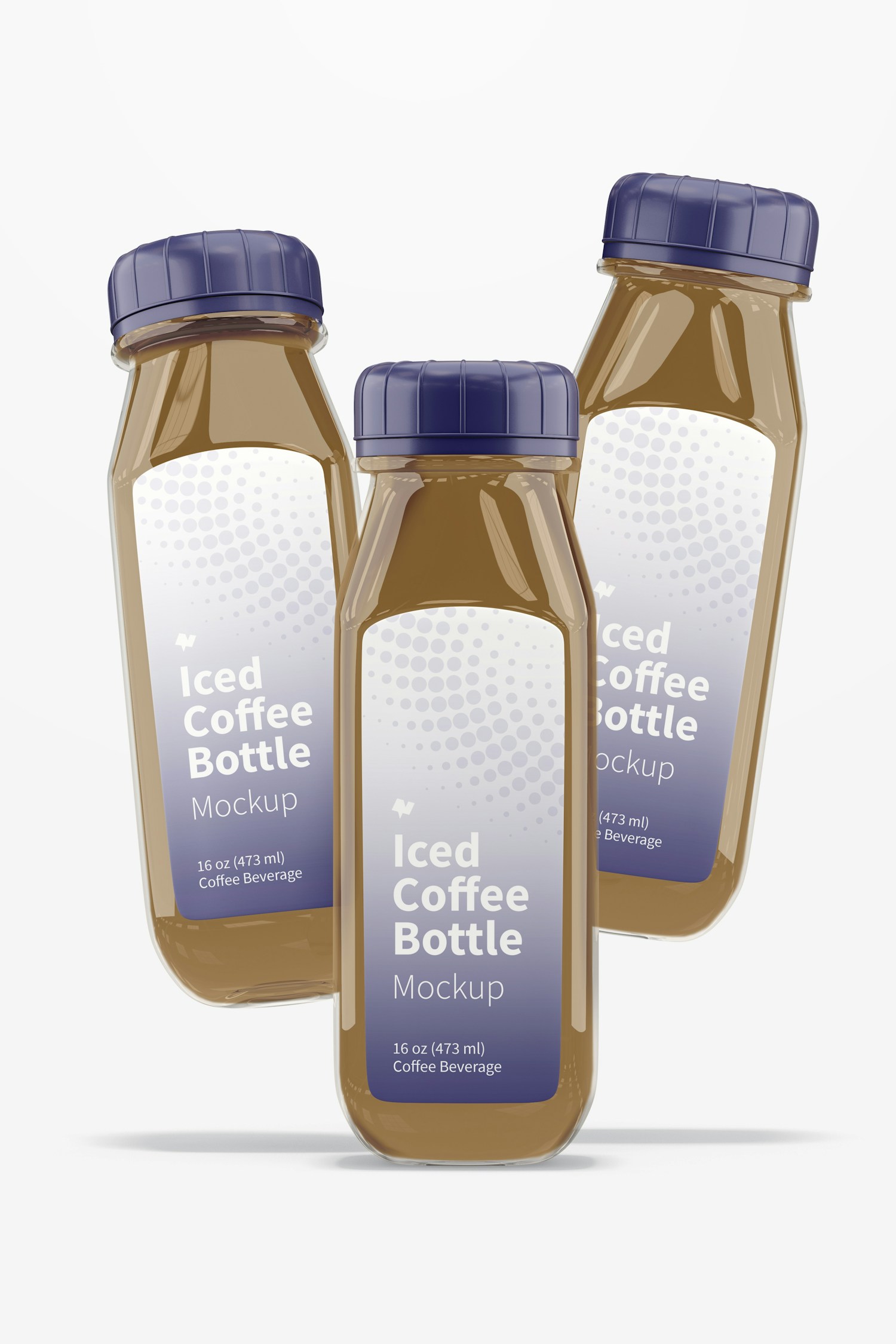 Iced Coffee Glass Bottles Mockup