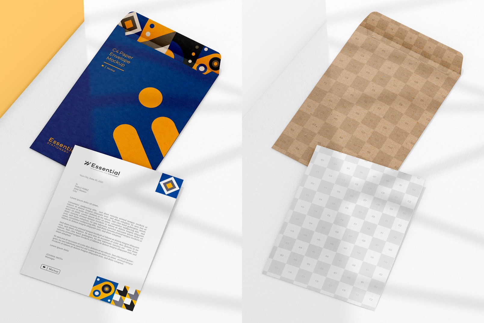 C4 Paper Envelope Mockup