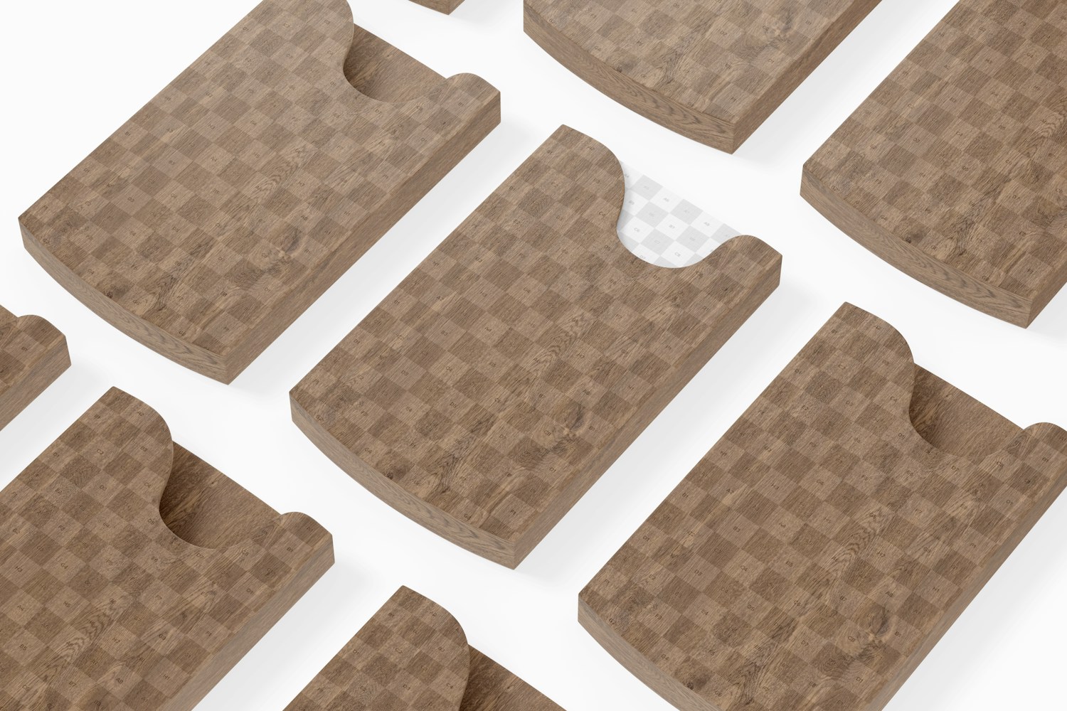 Portable Wooden Business Card Holders Mockup, Mosaic
