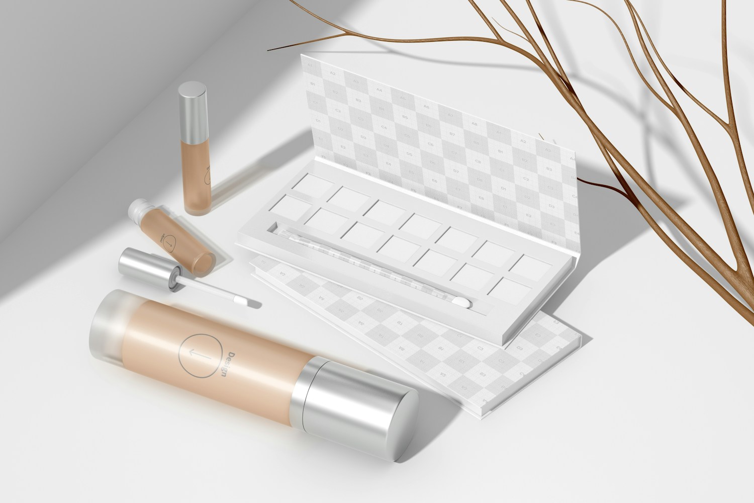 Makeup Palettes Mockup, Perspective View 02