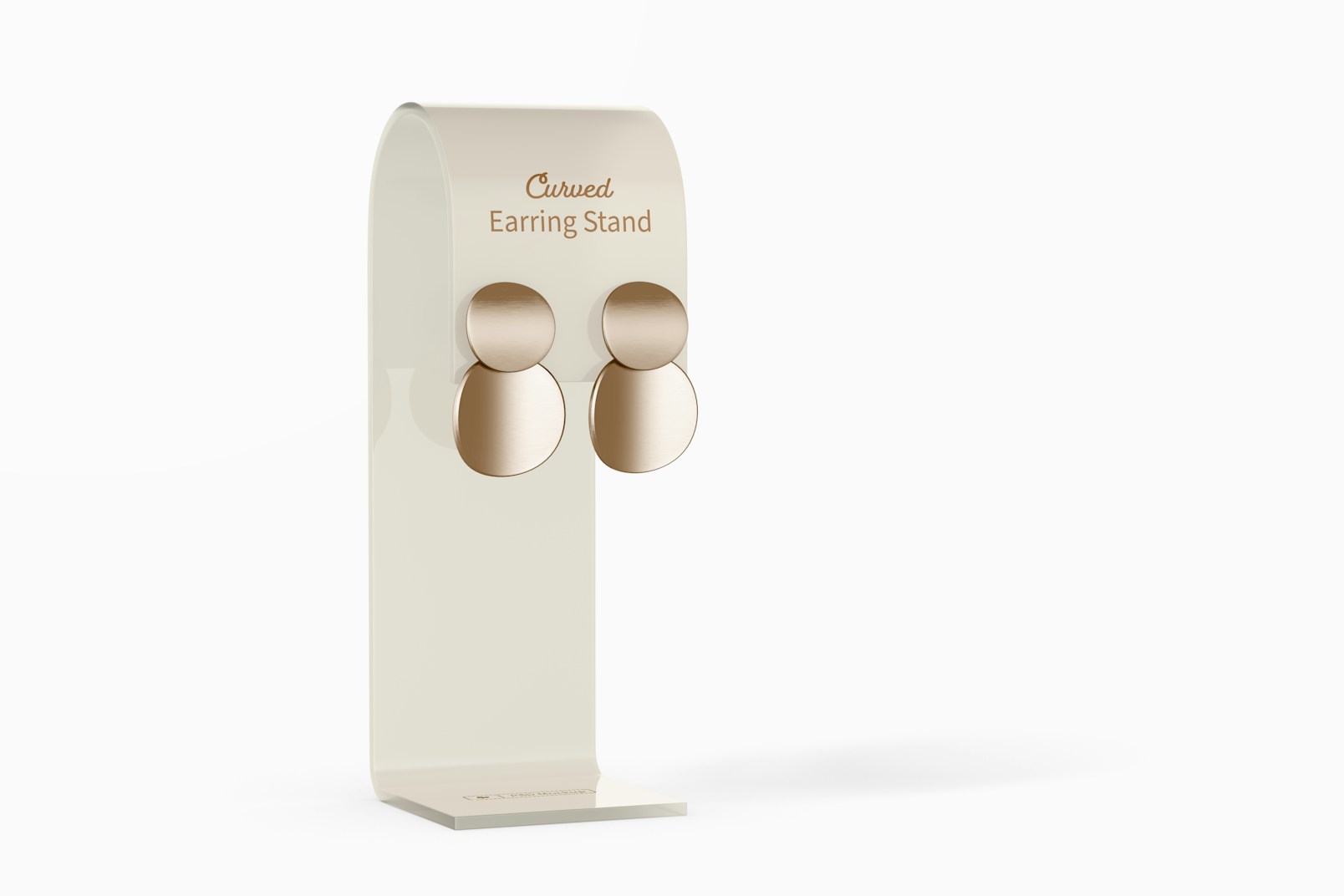 Curved Earring Stand Mockup, Left View