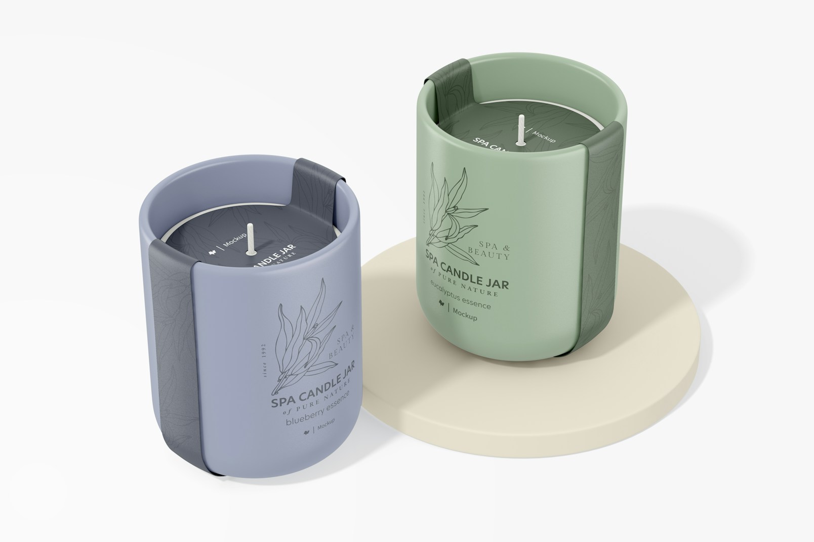 Spa Candle Jar with Label Mockup