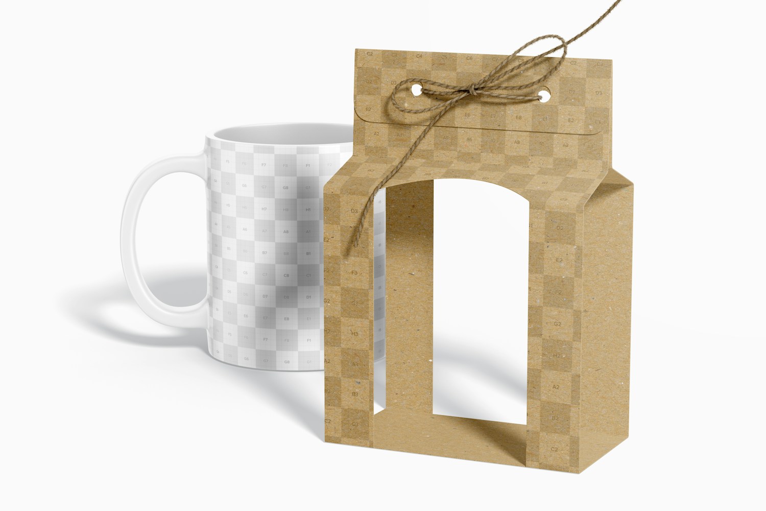 Paperboard Cup Holder Mockup, Perspective View